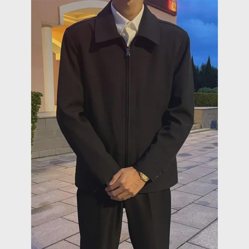 Herren-Freizeitjacke im Hongkong-Stil mit Revers - Leichte Windjacke für Frühling/Herbst