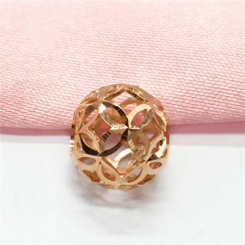 Rose Golden Simple Hollow Copper Coin Shaped Bead Pendant Classic Geometric Necklace for Women and Clavicle Chain Zircon