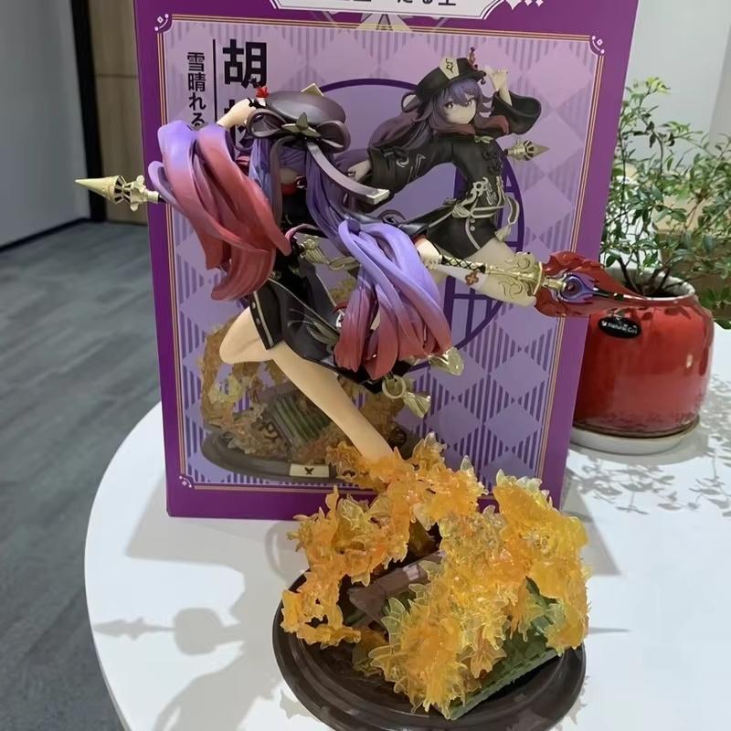 New 26Cm Genshin Impact Hutao Anime Figure Toy Hutao Kawaii Figurine Cute Pvc Statue Models Doll Collectible Desk Birthday Gifts