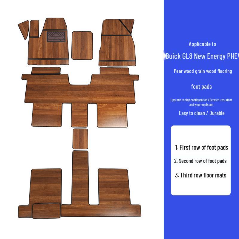 2024-2025 Buick GL8 PHEV Interior Upgrade: Solid Wood Flooring & Full-Coverage Mats.