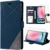 Case for Samsung Galaxy A24 + 2 Pack Tempered Glasses - Elegant Navy Blue Leather Effect Case