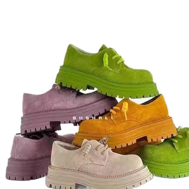 2025 versatile niche rhubarb boots Martin boots short boots thick sole inner height increase outdoor hiking