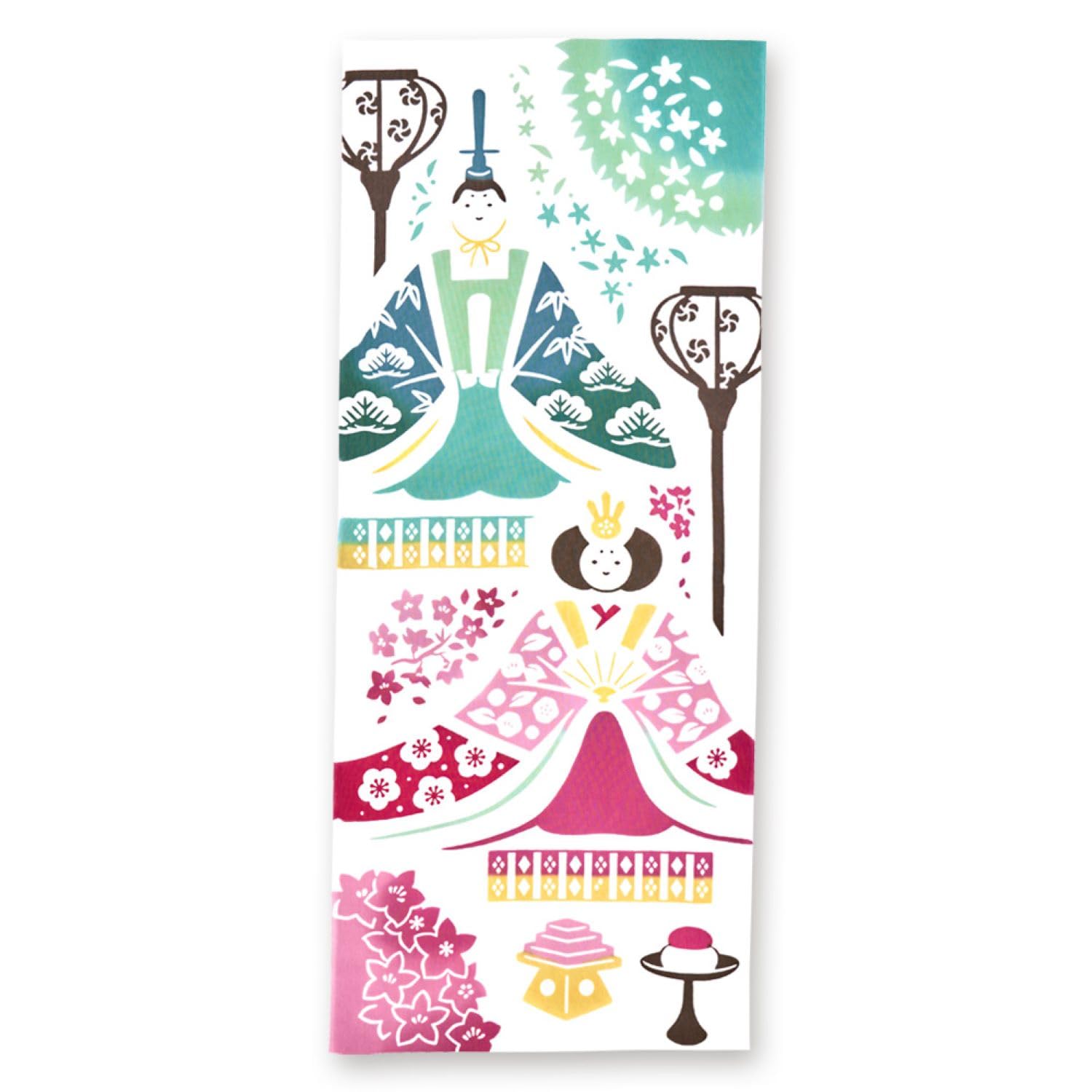 

Miyamoto Kenema Chusen Tenugui ручной работы Весна Куклы Хина 50240 35 х 90 см (полотенце ручной окраски) Прибл.