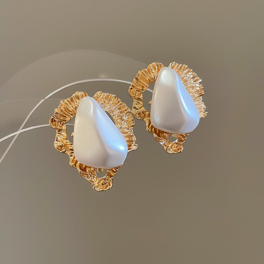 Silver Needle Zircon Pearl Tassel Earrings - Elegant Retro Design for Women