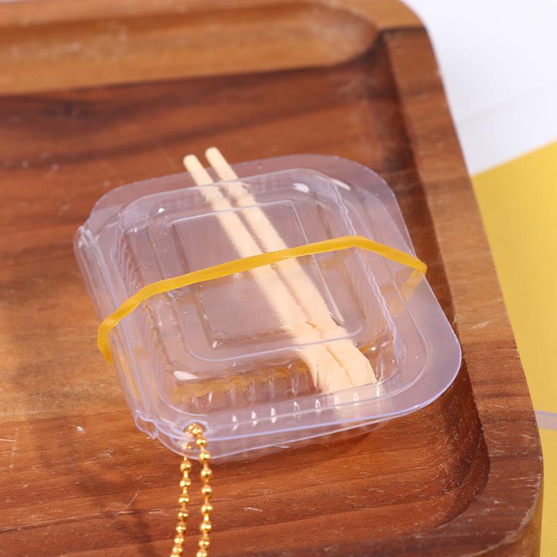 2Pcs 1:12 Dollhouse Disposable Fast Food Box + Chopsticks For Doll House Decor