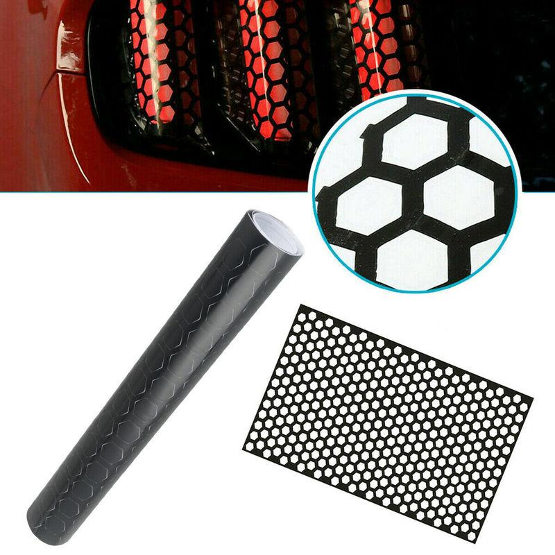 Car Rear Tail Light Cover Black/White Honeycomb Sticker Tail-lamp Decal Accessories