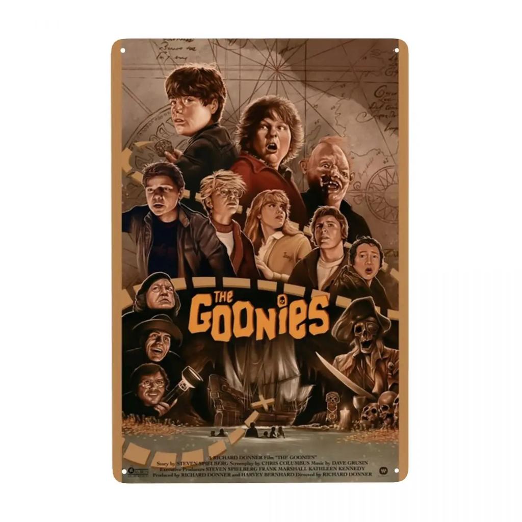 Die Goonies Abenteuerkomödie Film Metallschild Vintage Blech Dekorative Schilder Plakette Tor Garten Hof Man Cave Bar Wandkunst Dekor