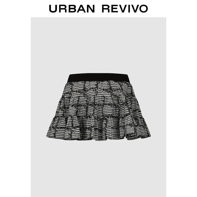 UR2026 Women s Trendy Pleated Plaid Mini Skirt XS