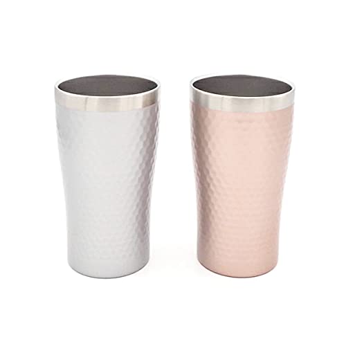 Oribe Platinum Stainless Steel Thermo Tumbler Pair Heart Present Gift Pair Set of 2 Boxed &