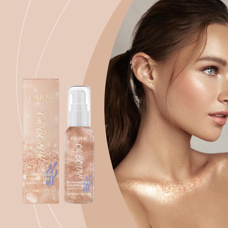 Eelhoe Glitter Mist Collarbone Highlight Skin Brightening Glitter Party Festive Makeup Aid Face Glitter Body Spray Cosmetic 1pcs
