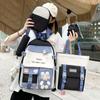 School bag backpack large capacity new middle and high school school bag casual nylon backpack cute girl shoulder make-up bag
