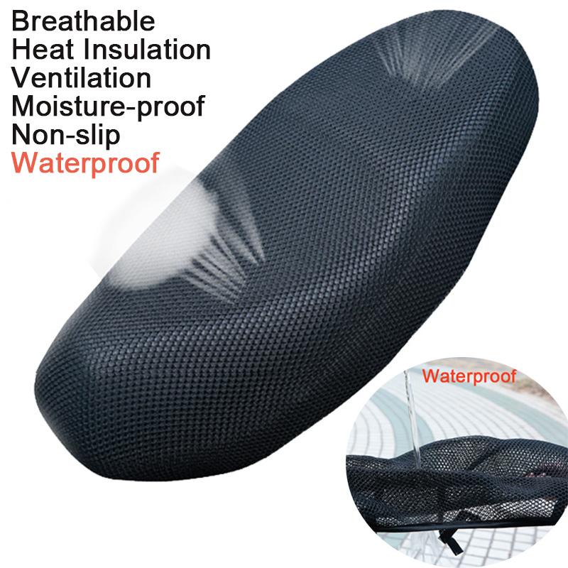 XXXL New Breathable Summer 3D Mesh Motorcycle Seat Cover Sunscreen Anti-Slip Heat Insulation Cushion Protect Seat