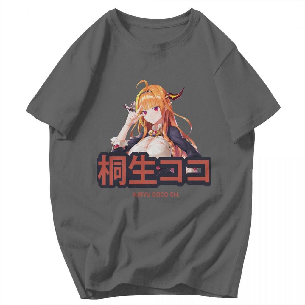 Men T Shirt Hololive Kiryu Coco Idol Showdown Cotton Y2K Graphic Customized Unisex Clothes T Shirts