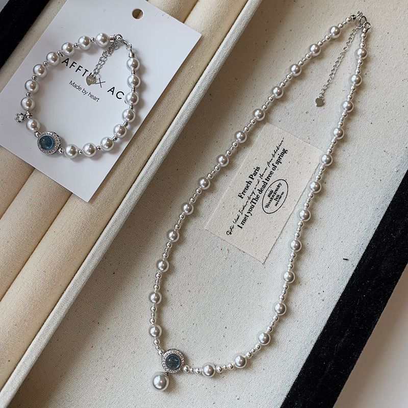 

Доступная роскошь Жемчужный женский двойной браслет Натуральный аквамарин Sterling Silver [Suit]]