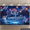 2D Spanish Birthday Fireworks & Balloon Photography Background