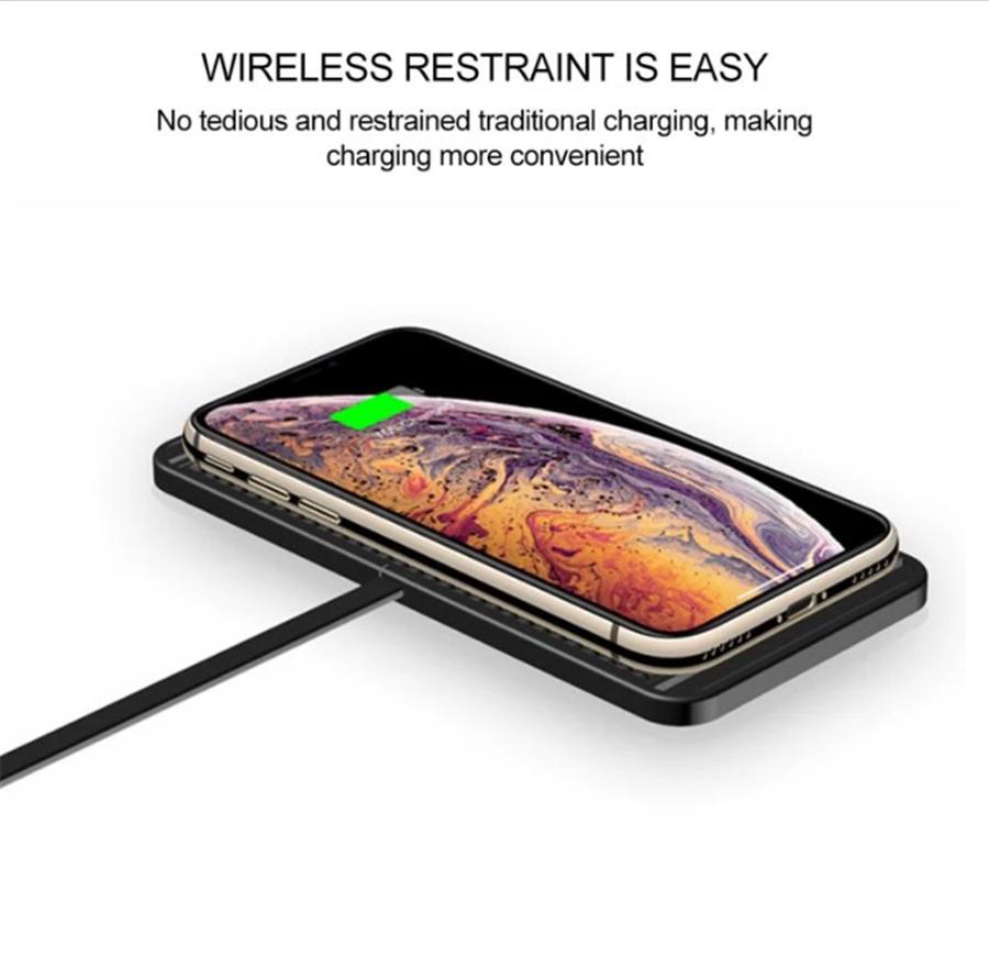 15W Car Fast Wireless Charger Silicone Pad Cradle Stand Dock for Samsung S20 S10 iPhone 13 12 11 Pro Xs Max Wireless Charging Stand