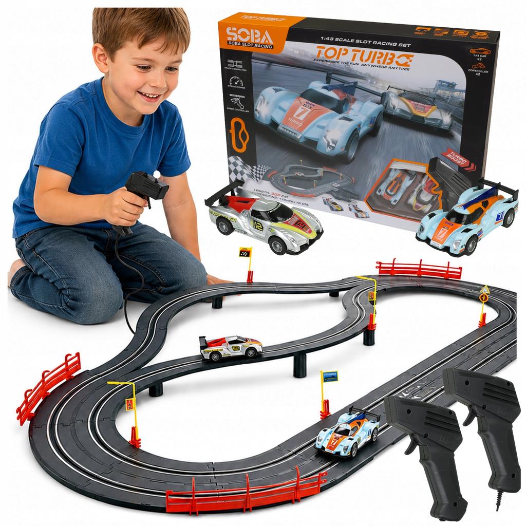 [5] Electric car race track 2x cars 2x remote control 300cm Z3400