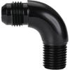 6AN Male Flare To 1/4 NPT Pipe 90 Degree Full Flow Elbow Fitting Adapter Union Aluminum Black