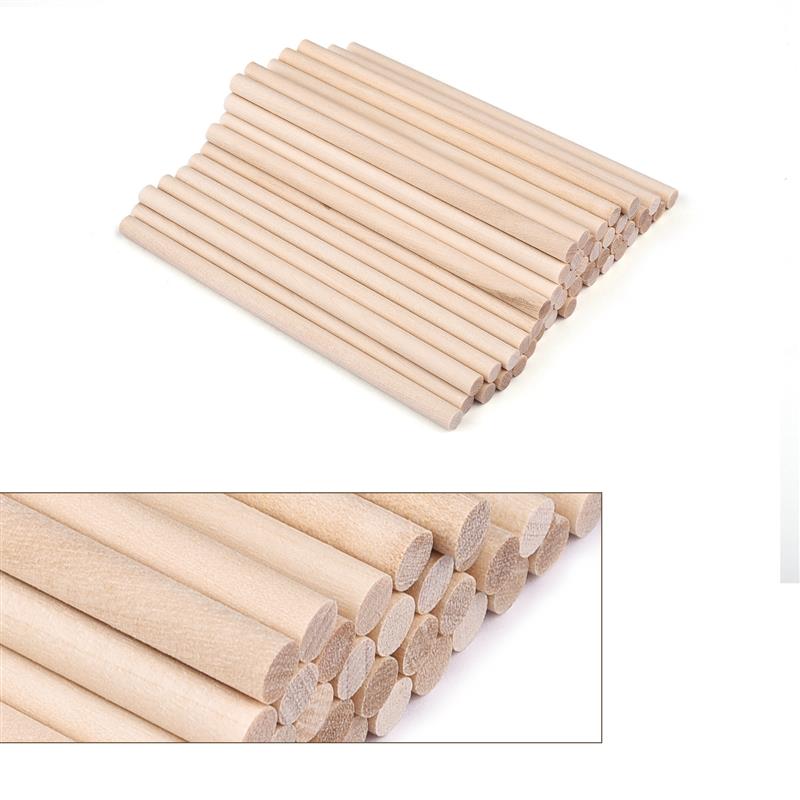 Round Wooden Stick for Crafts Food Ice Lollies and Model Making Cake Dowel DIY Durable Dowel Building Model Woodworking Tool