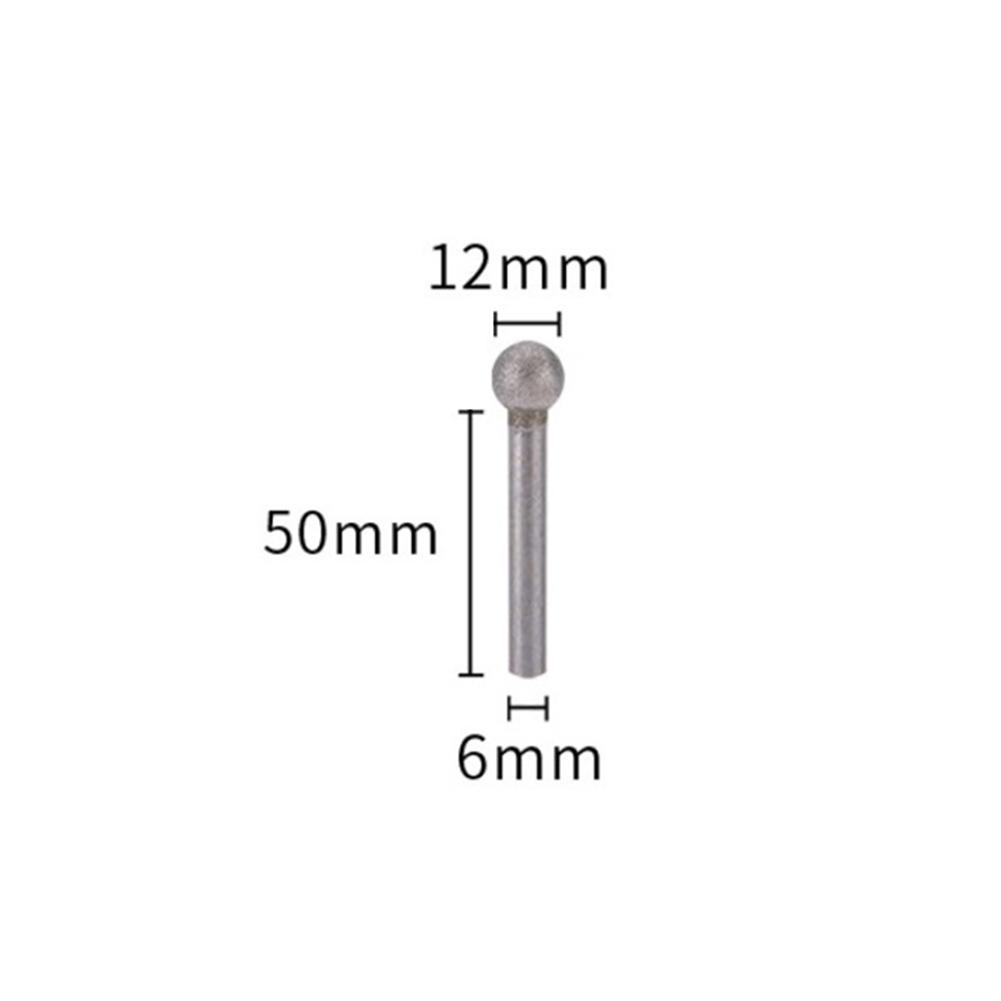 Bit versatil de șlefuit diamantat în formă de bilă rotundă, coadă de 6 mm pentru utilizare cu burghiu pentru piatră