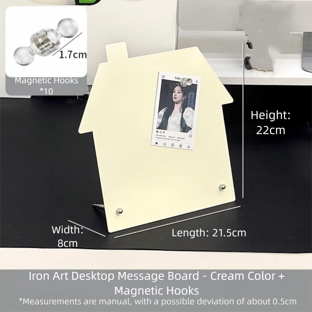 

Магнитный зажим Магнитная доска-стикер Перемещаемая доска для заметок Простой настольный меморандум Офис House-Beige