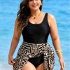 2026 European and American New Fashion Large Size Suspender Tankini Explosion Hot Spring Vacation Thin Belly Cover Swimsuit