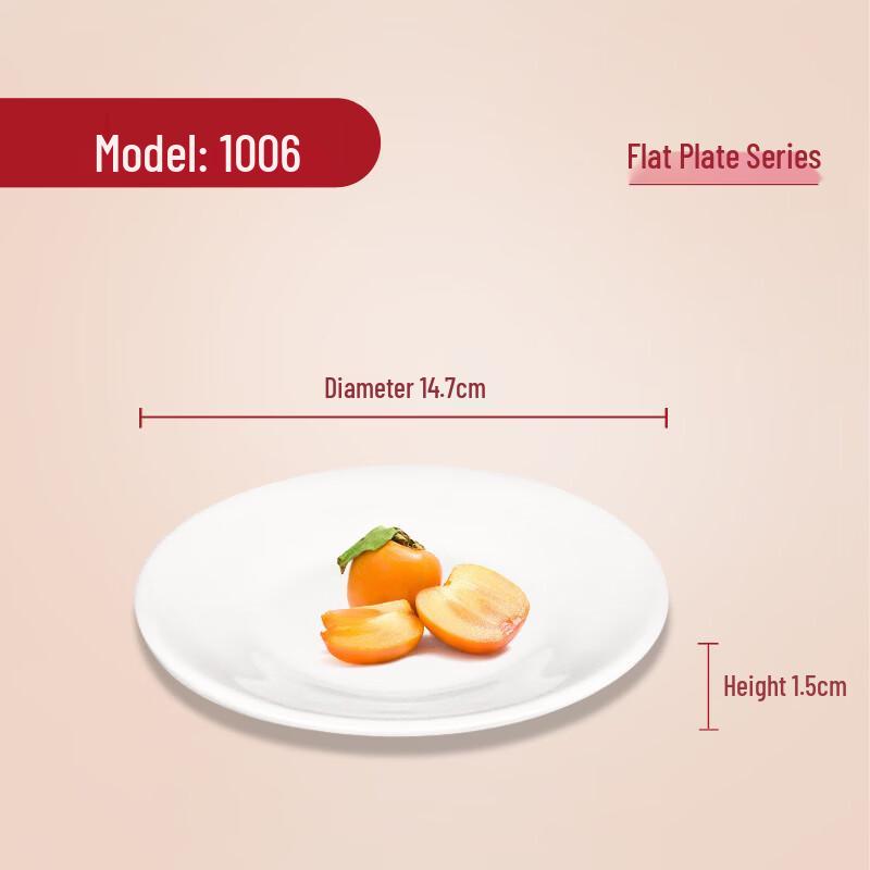 DM 6-inch White Melamine Flat Serving Plates