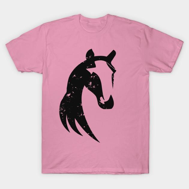 T Shirt Women Tribal Horse With Grunge Distressed Texture Harajuku Print Kawaii Tshirt Summer Short Sleeve Female T-Shirt Top Tee