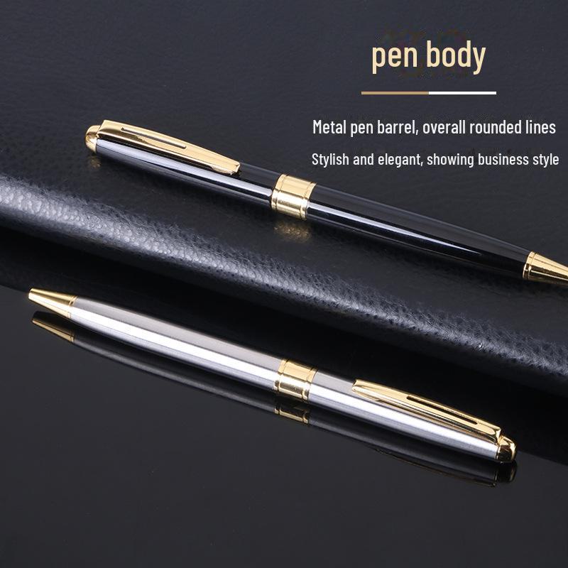 Laser Engraved Metal Rotating Ballpoint Pen - Personalized Business Gift Pen