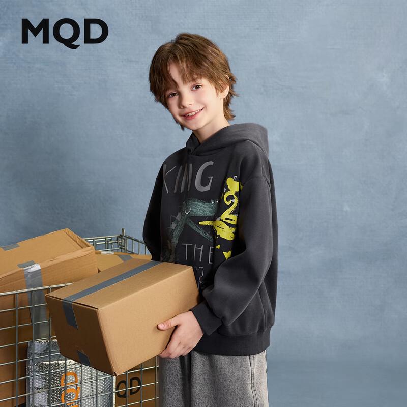 MQD Boys  Cartoon Dinosaur Hooded Sweatshirt 120cm
