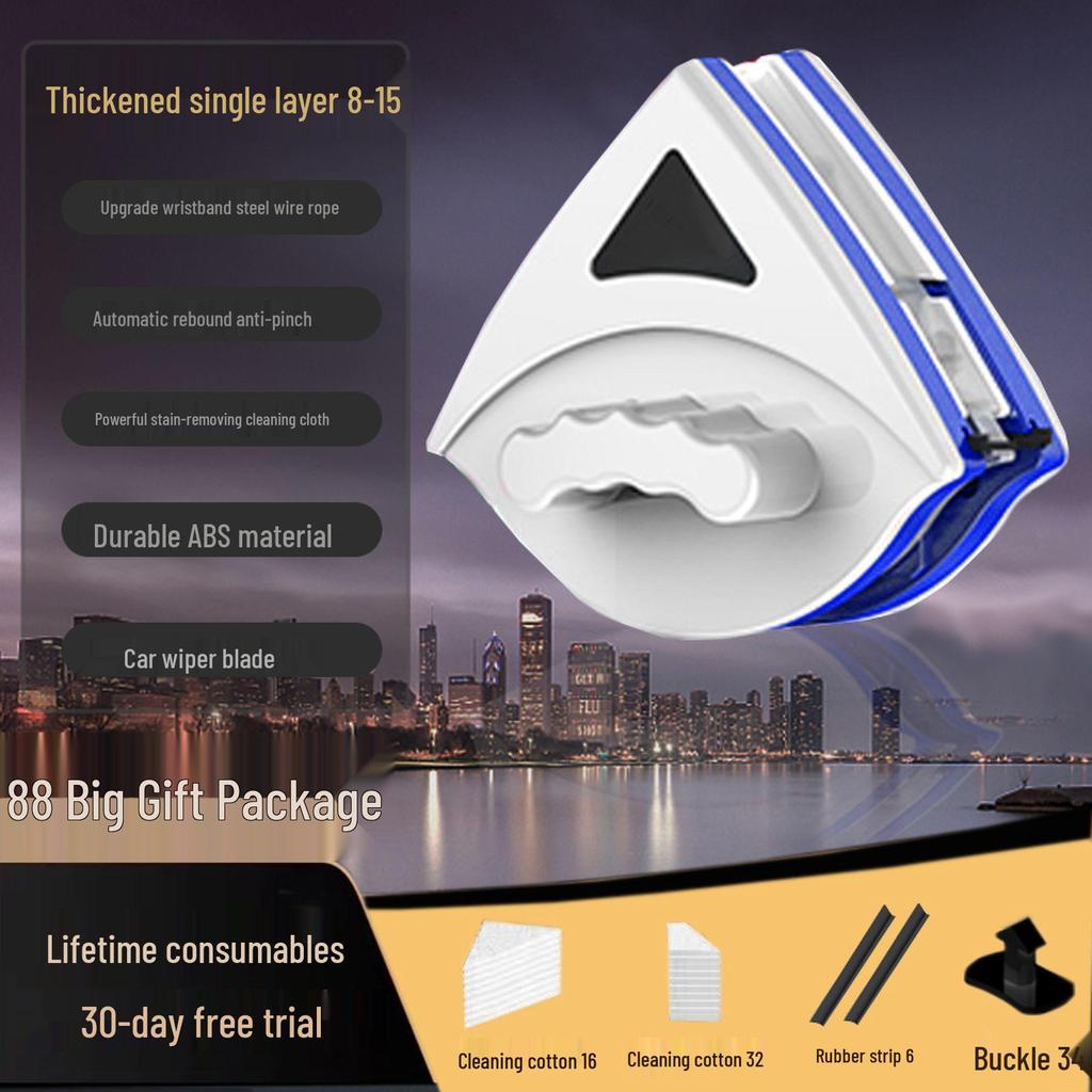 Strong Magnetic Triple-Layer Glass Cleaning Squeegee for High-Rise Windows