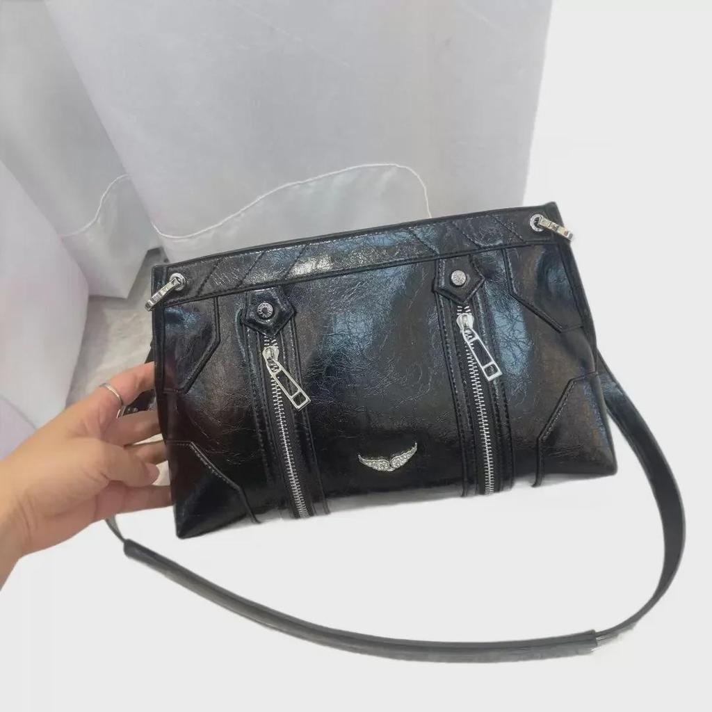 European & American Style Zipper Shoulder Handbag for Commuters
