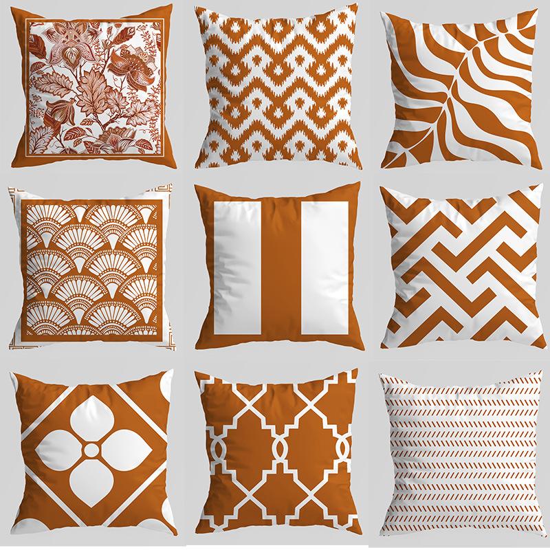 

American Orange Pillowcase, Light Luxury European Sofa Cushion Sample, Retro Decorative Backrest Between The Boards, Office 45 * 45Cm without pillow core