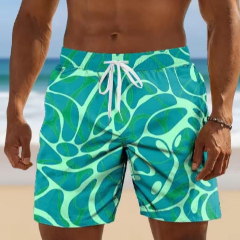 Summer Men's 3D Printed Beach Shorts Fashion Versatile Trend Breathable Casual Vacation Style