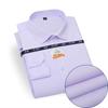 Stretch Men Dress Shirts Long Sleeve Regular Fit Office Plaid Striped