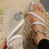 Soft Soled Slippers with Rhinestone Weaving for Women