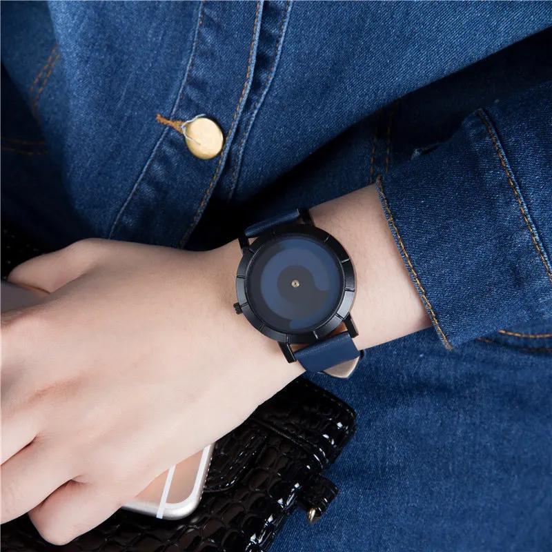 New Creative Rotation Men Watches  Leather Strap Quartz Watches Men Sports Watches Fashion Male Watch Relogio Masculino