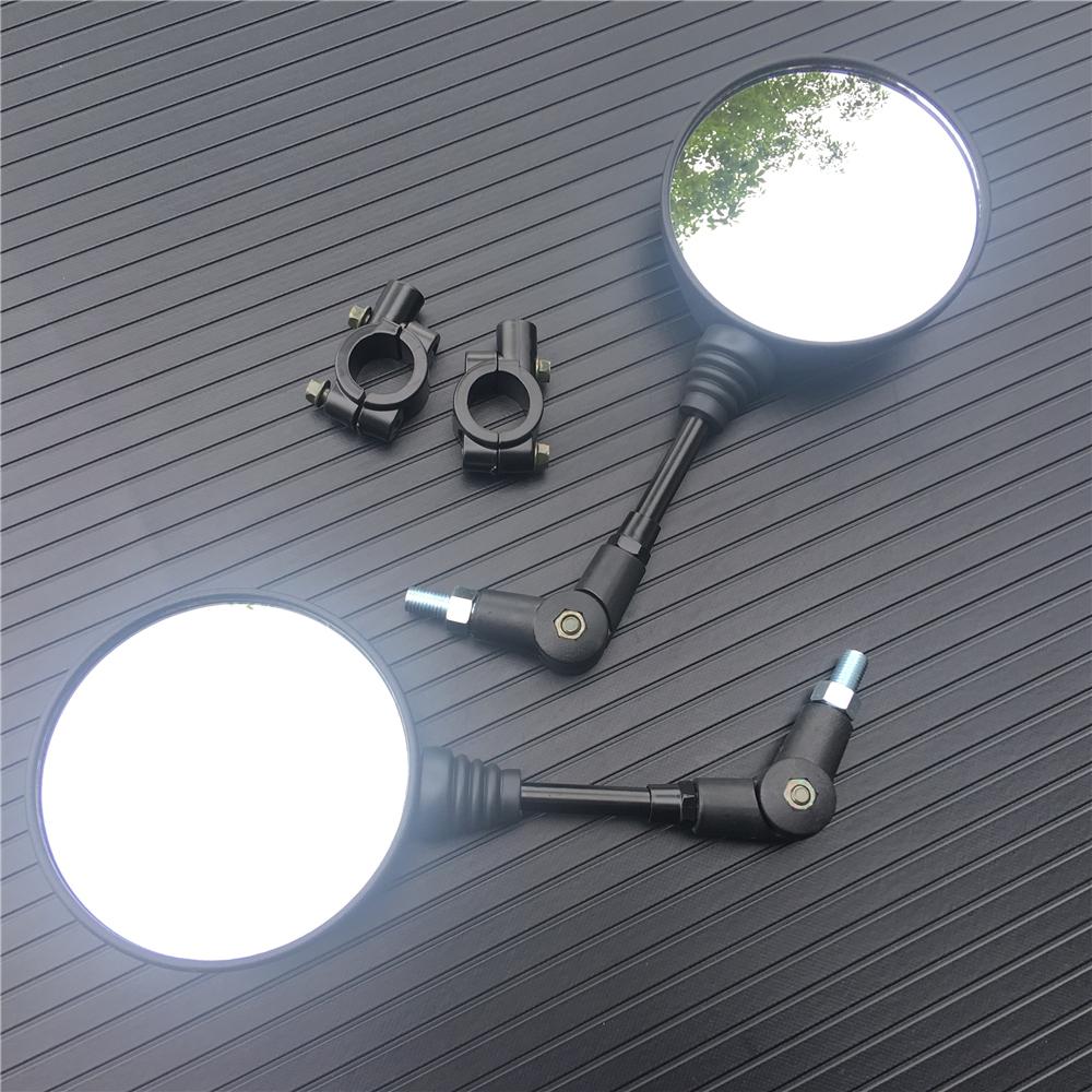 Motocicleta preto universal 10mm espelho lateral espelho retrovisor anti-queda dobrável espelho redondo