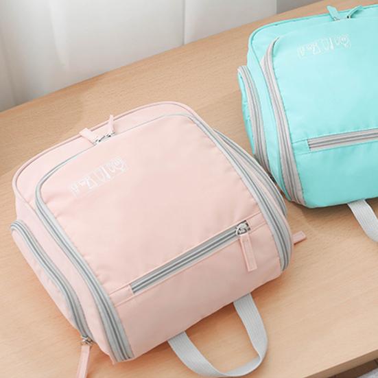 Yousheng Travel Toiletry Bag Cosmetic Organizer with Hanging Hook 2 Side Pockets Waterproof Portable Makeup Bag for Business Trips Overnight Stays