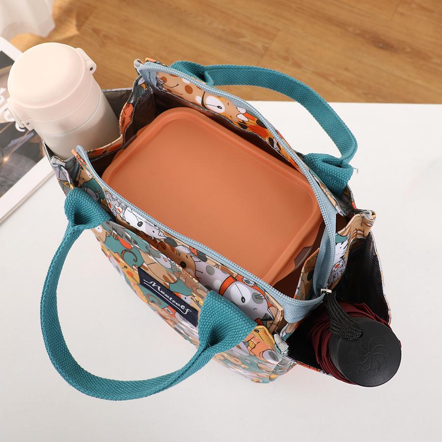 Office Workers Go Out with a Lunch Box Bag Thermal Bento Bag Fashion Handbag Carry Mommy Bag