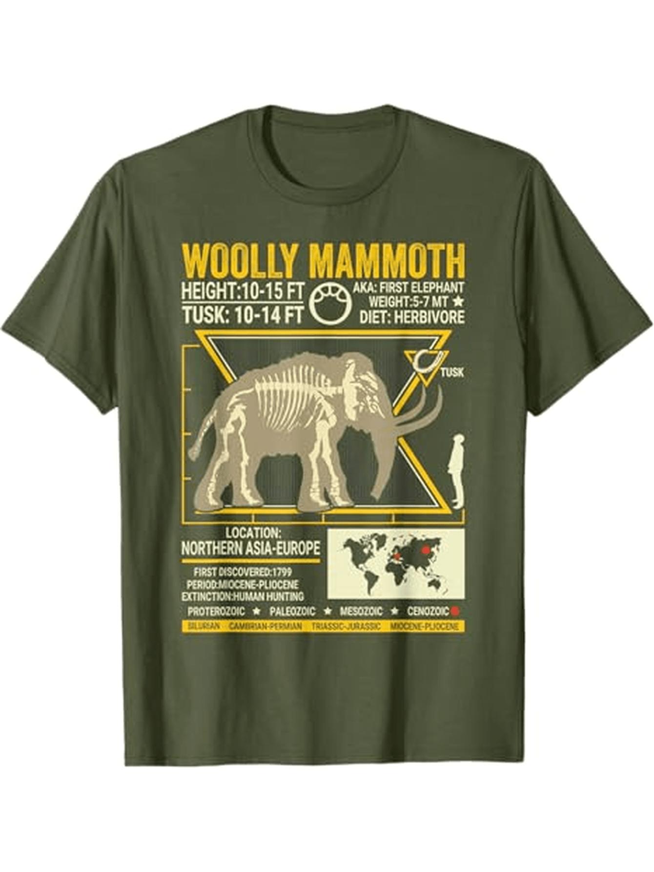 

Woolly Mammoth Science Anatomy Extinct Animal Lover Facts TShirt 100 Cotton ONeck Short Sleeve Summer Casual Mens Tshirt 4XL