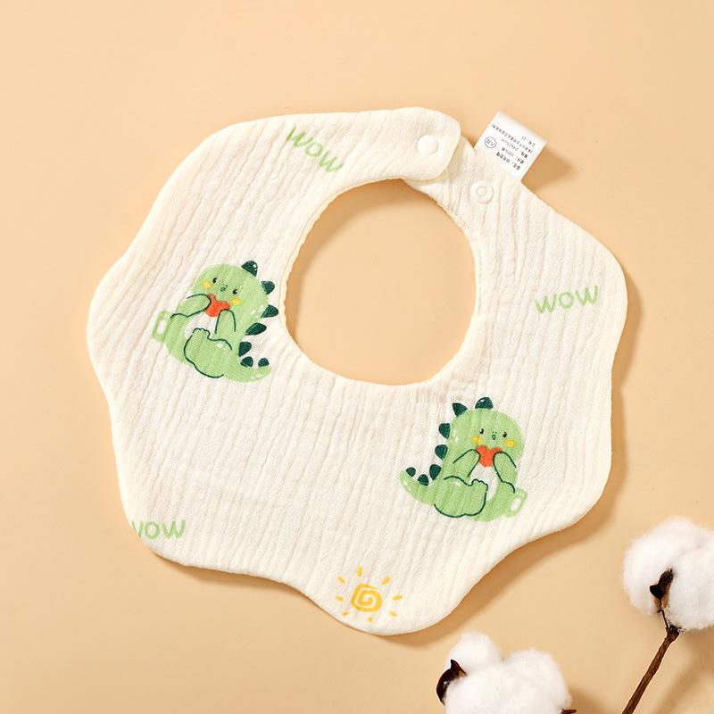 6-Layer Cotton Gauze Petal Baby Bib - 360° Newborn Anti-Spit-Up Towel for Summer