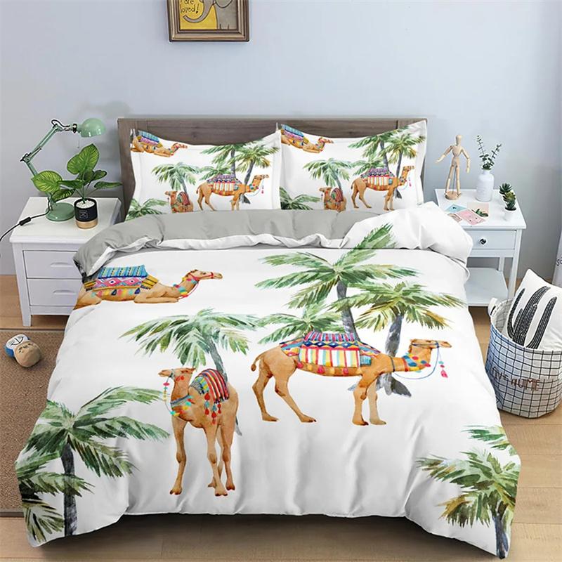 3D Desert Camel Duvet Cover Brown Animal Boys Girls Kids Teen Adult Cute Wildlife Theme Polyester Quilt Cover Bedroom Decoration