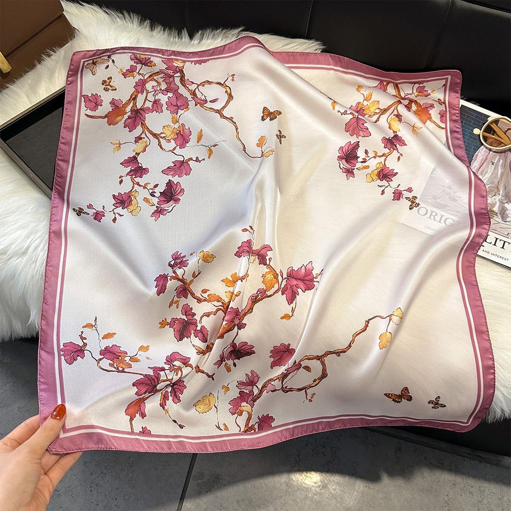 New Paisley Print Silk Scarf For Women Square Hijab Soft Neck Tie Female Fashion Decoration Silk Headscarf 70*70Cm Kerchief