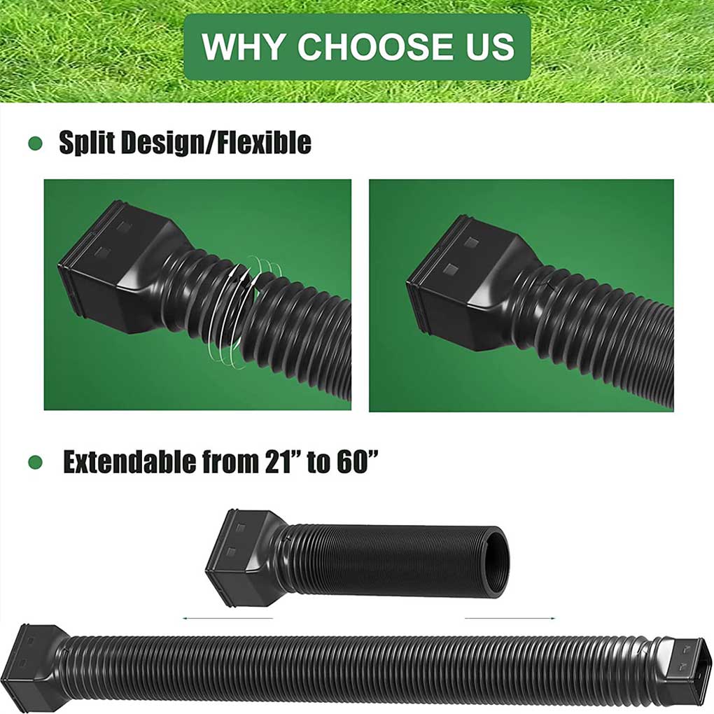 2 Pieces Rain Gutter Downspout Extension  Universal Drain Down Spout Extender Replacement Connector Accessories Black