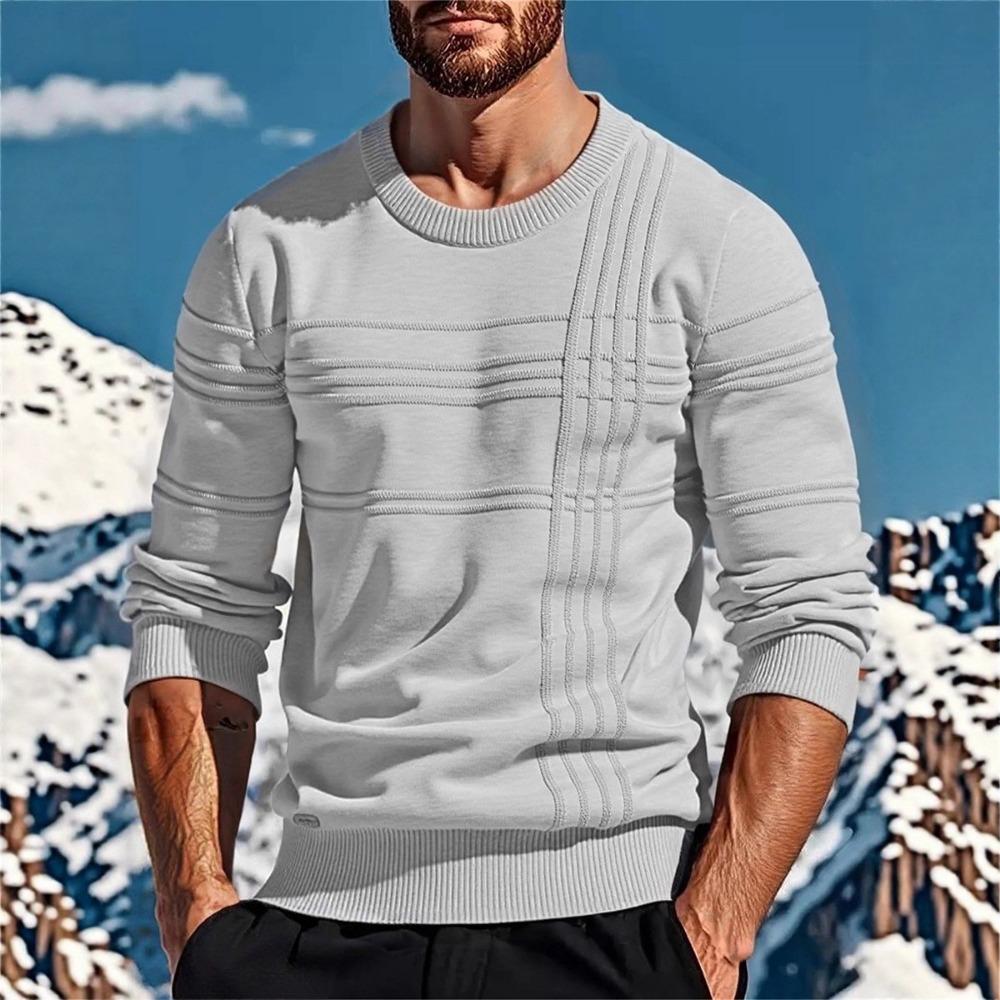 Long-sleeved Round-neck Pullover for Men In Autumn and Winter, Warm and Comfortable Solid-color Men's Sweater