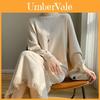 Long Sleeve Knit Dress With Half High Neck For Women Autumn Winter Casual Daily Wear