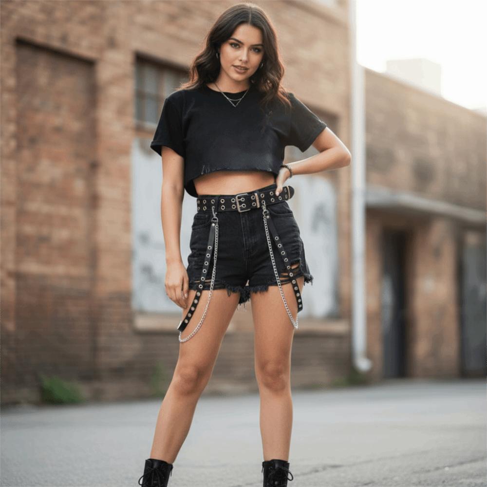Punk Women Waist Belt Hip Hop Skirt Belt Personality PU Leather Belt Suit Decoration