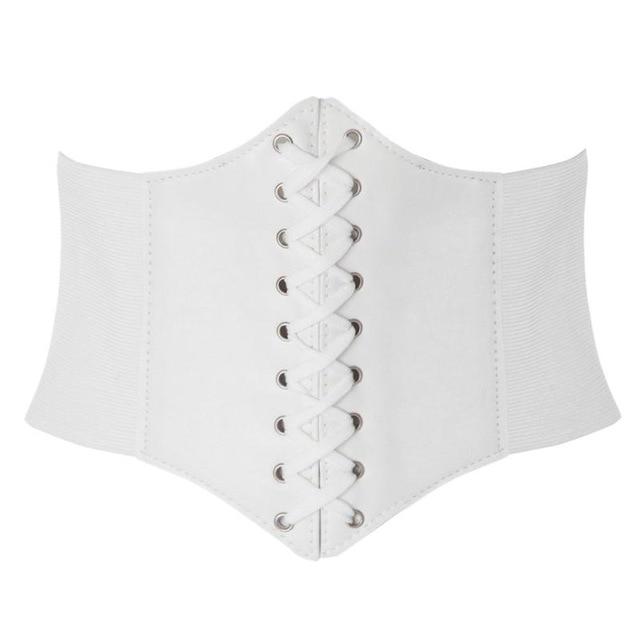 

Женский ультра-супер широкий пояс из искусственной кожи, эластичный корсет, модный пояс, женская одежда, аксессуары белый