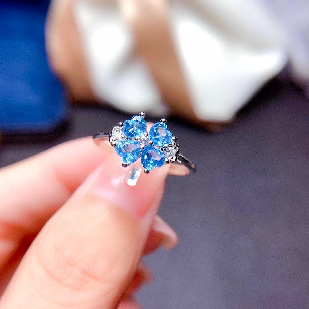 

Серебряный цвет колец для женщин Изысканное сердце Четырехлистный клевер Камень R Кольцо Свадебное обещание Ювелирные изделия